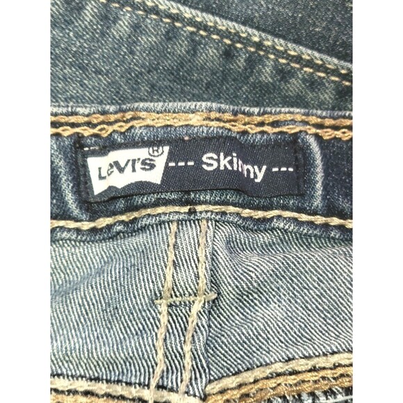 Levis Girls Skinny Adjustable Waist Jeans 12 Distressed Flap Pocket Western - Picture 7 of 8